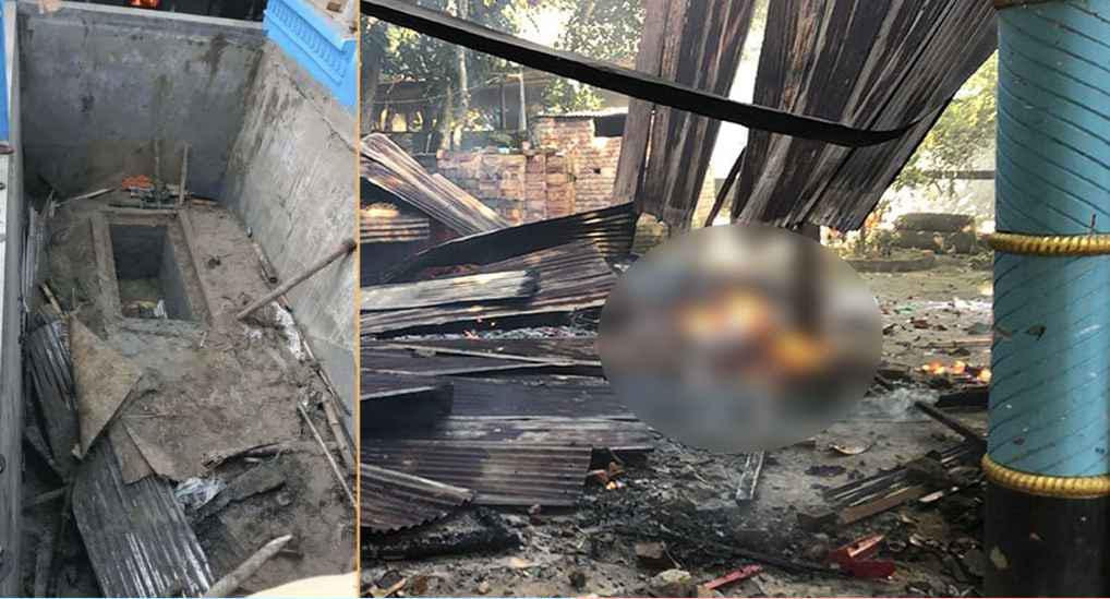 কথিত  ‘ইমাম মাহাদি’  নুরুল হকের মরদেহ তুলে পুড়িয়ে দিল বিক্ষুব্ধরা