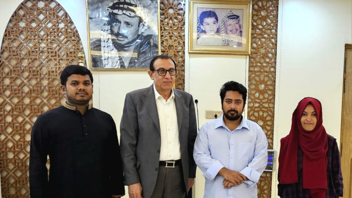 ফিলিস্তিনের স্বাধীনতার সংগ্রামে বাংলাদেশের তরুণরা অটল: রাষ্ট্রদূতের সঙ্গে এনসিপি নেতাদের বৈঠক