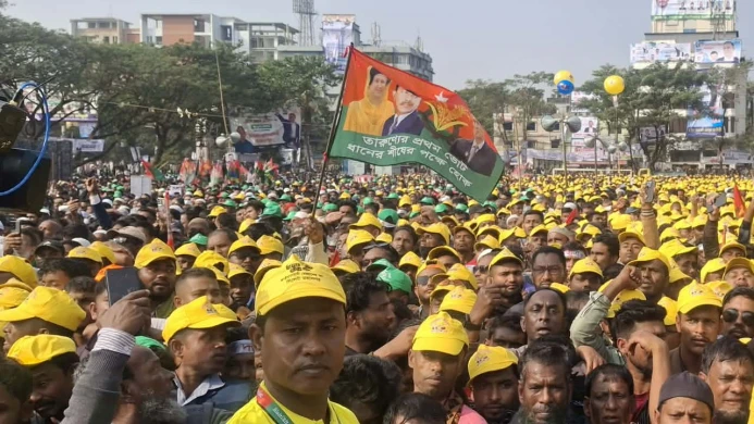 সিলেটে তারেক রহমানের প্রথম নির্বাচনী জনসভা লাখো জনসমাগম