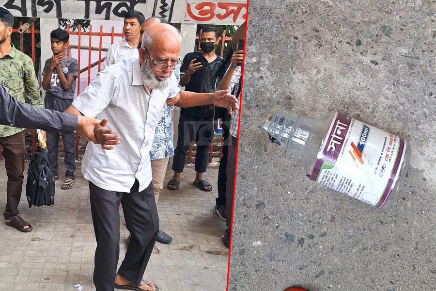 বিদ্যুৎমন্ত্রীর কাছে টাকা পাওনার অভিযোগে প্রেস ক্লাবের সামনে বিষপান