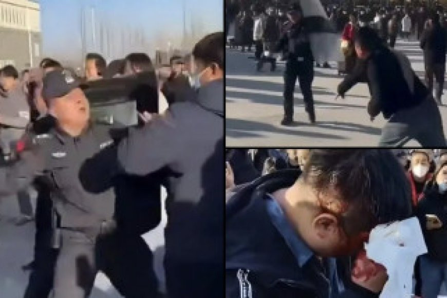 Violent protests in China after student falls to his death