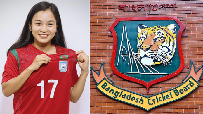 বাংলাদেশ নারী ফুটবল দল তারকা ঋতুপর্ণা চাকমার গ্রামের বাড়িতে নতুন ঘর বানিয়ে দিবে বিসিবি