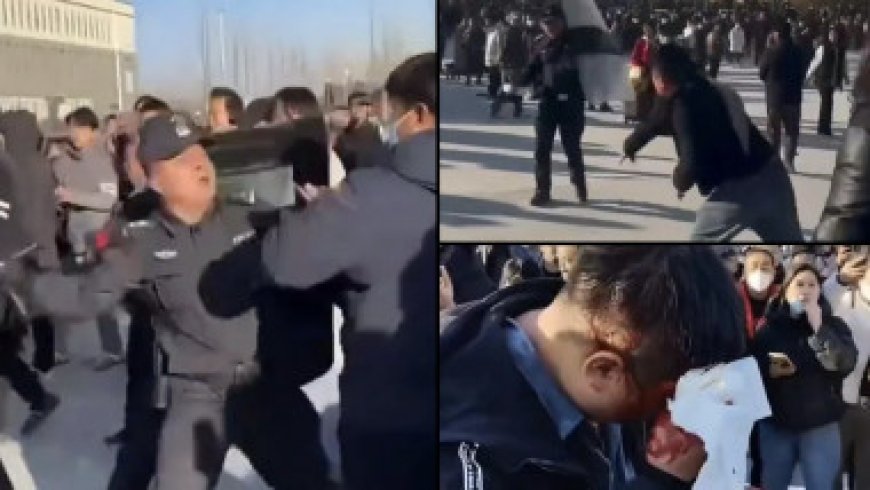 Violent protests in China after student falls to his death