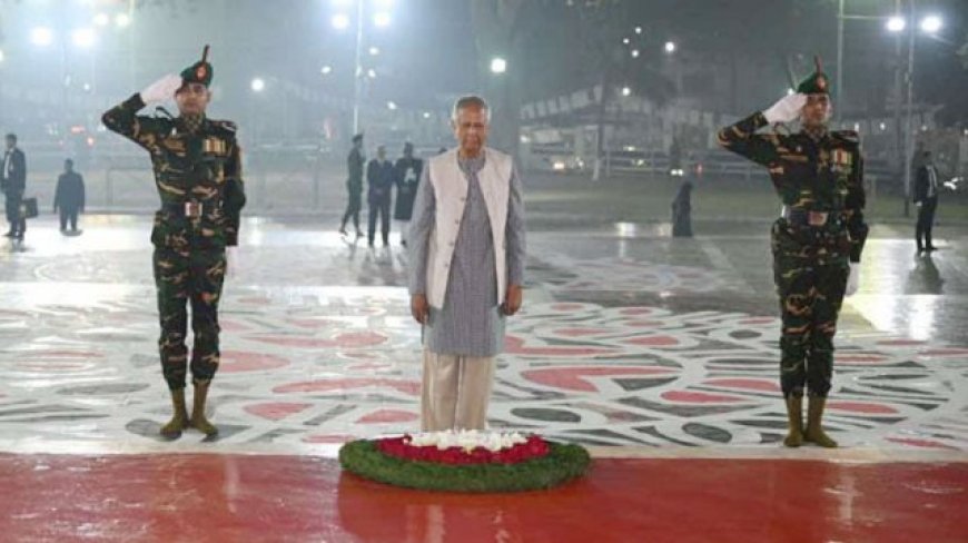 The chief adviser paid homage to the language martyrs